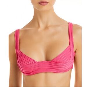 NEW REVEL REY Faye Textured Underwire Bikini Top Size Large Halcyon Pink